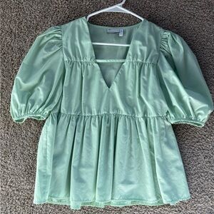 ASOS Mint Green Puff Sleeve Top